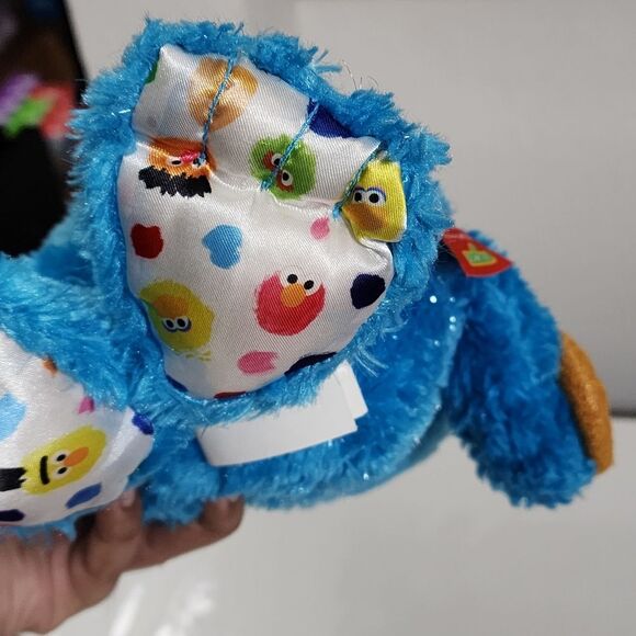 Isaac Mizrahi x Sesame Street Cookie Monster Glitter Stuffed Animal Plush Toy - Picture 11 of 14